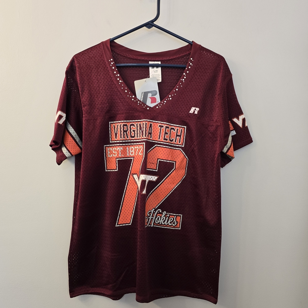 NWT Virginia Tech 72 Jersey by Russell for Women - Size Large